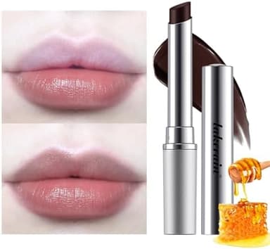 2PCS Honey Lipstick Tinted Lip Balm - Sheer Hydrating Lipstick for All Skin Tones - Moisturizing Lip Color, Nourishing Lip Balm with a Hint of Natural Black Cherry Tint (Black & Pink - Image 6