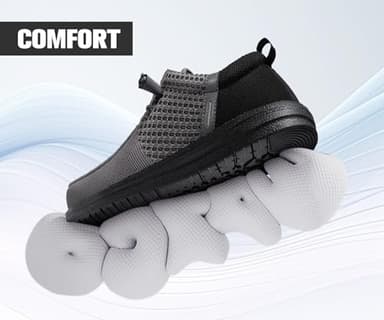 LARNMERN Slip On Steel Toe Shoes Men Lightweight Comfortable Lounging Walking Sneakers Safety Work Steel Toe Loafers (10.5 Men, Dark Gray) - Image 6