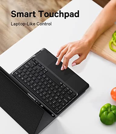 GreenLaw Keyboard Case for iPad 9.7 inch, iPad 6th (2018)/iPad 5th Gen (2017), iPad Air 2nd Gen (2014), 7 Color Backlit, 2 BT Devices, Touchpad Keyboard Pro 9.7, Black - Image 4