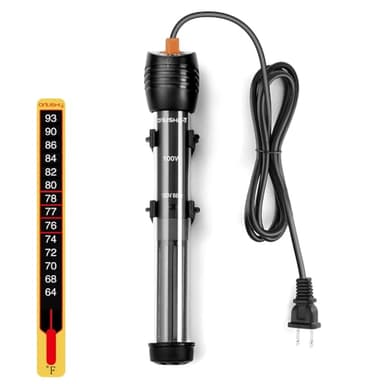 Orlushy Submersible Aquarium Heater,100W Adjustable Fish Tahk Heater with 2 Suction Cups Free Thermometer Suitable for Marine Saltwater and Freshwater - Image 1