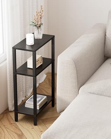 TUTOTAK Small Side Table, Narrow End Table, Skinny Sofa Table, Slim Nightstand, Couch Table, Living Room, Bed Room, Black TB01BK077 - Image 7