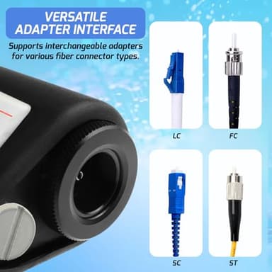 Handheld Optical Fiber Microscope, 400x Fiber Optic Microscope LED Light Coaxial Illumination 2.5mm and 1.25mm Adapters Fiber Cable Microscope Detector - Image 3