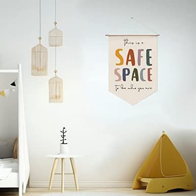 Safe Space Wall Hanging, Therapy Office Wall Decor, Counseling Banner, School Counselor Office Wall Decor, Classroom Decor, School Psychologist, Mental Health Banners - Image 3