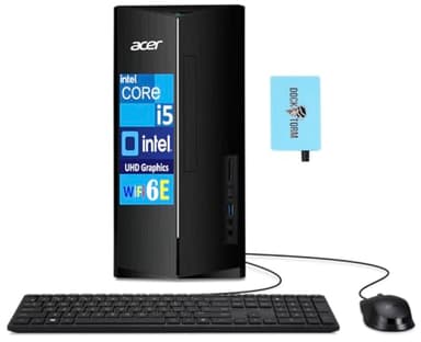 acer Aspire TC-1785-UA92 Business Desktop (Intel i5-14400, 16GB DDR5, 512GB PCIe NVMe SSD, Intel UHD, 300W PSU, WiFi 6E, Bluetooth 5.3, RJ-45, 2 HDMI, Windows 11 Pro) w/DKZ USB Port Expander - Image 1