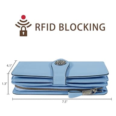 Travelambo Women's Wallet RFID Blocking Wristlet Clutch Purse with Large Capacity & Removable Strap - Image 4