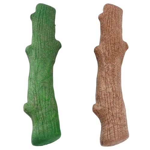 Outward Hound Dogwood Wood Durable Dog Chew Toys, Real Wood & Mint, 2-Pack, Large - Image 1
