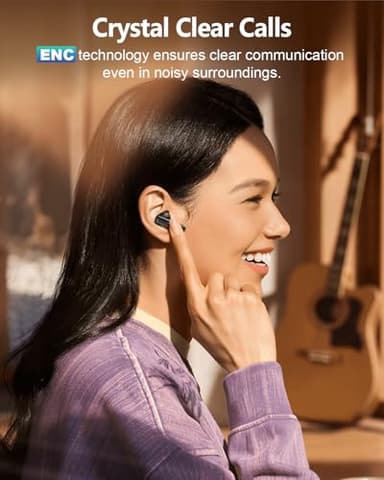Wireless Earbuds Bluetooth Headphones, Ear Buds with Touch Screen, ANC ENC Noise Cancelling Transparency Mode, 40H Stereo Deep Bass, IPX7 Waterproof, Clear Calls, 5 EQ for iOS Android (Black) - Image 6