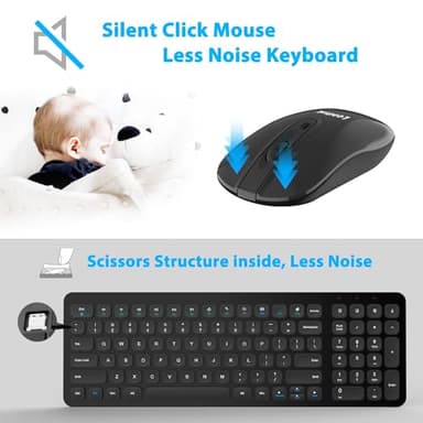 LeadsaiL Wireless Keyboard and Mouse Combo, Wireless USB Mouse and Computer Keyboard Set, Compact and Silent for Windows Laptop, Desktop, PC - Image 2