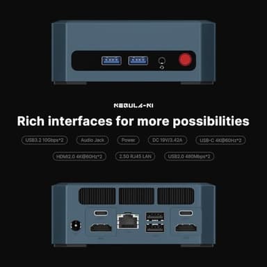 origimagic N1 Lite Mini PC Ryzen 7 5700U, 32GB RAM 1TB NVMe SSD Mini Computers, Wi-Fi 6E(AX210)/BT 5.2/2.5G LAN/Full Function USB-C, Compact Office, Home, Business Mini Desktop PC - Image 3