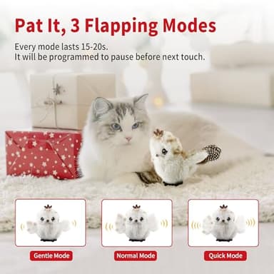 Gigwi Interactive Flapping Cat Toys Catnip, Electronic Flappy Toys Motion Activated, Automatic Cat Toys for Indoor Cats, USB Rechargeable Cat Enrichment Toy for Hunting and Kicker, Bird Prince - Image 4