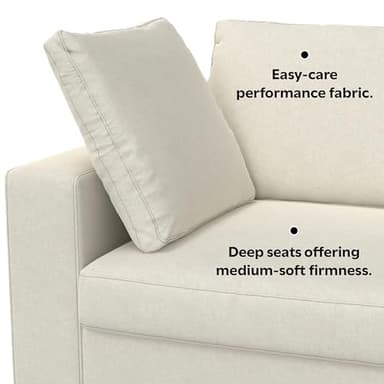 SIMPLIHOME Charlie Sofa in 100% Recycled Polyester Tightly Woven Performance Fabric, Cream, 78-inches Wide, Handcrafted Contemporary Style Loveseat Sofa or Couch for Living Room - Image 6