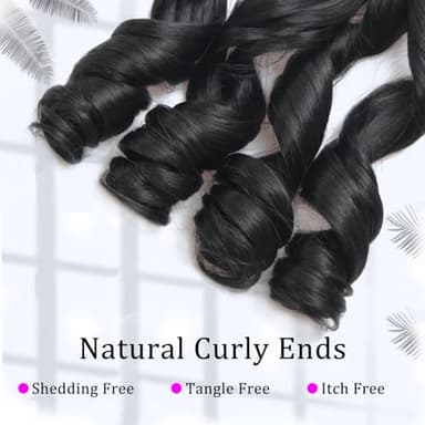 French Curl Braiding Hair 12Inch 8Packs French Curl Crochet Braids Short Curly Crochet Hair Bouncy Synthetic knotless Braiding Extensions(1B, 12inch) - Image 5
