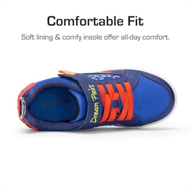 DREAM PAIRS Toddler Boys Sneakers Little Kids Shoes Playful Fun Cartoon Causal Walking Non-Slip Hook and Loop,Size 1 Little Kid,Navy,KKUMFN2509 - Image 4