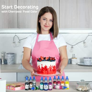 Cherrysea 12 Colors Food Coloring Set - Vibrant Liquid Food Colors Frosting Dye Tasteless for Cake Decorating, Easter Egg, Royal Icing, Fondant, Macaron - 0.25 Fl. oz/Bottles - Image 7