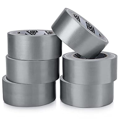 Lockport Silver Duct Tape - 6 Roll Multi Pack - 90 feet x 2 Inch - Strong Duct Tape Heavy Duty - Waterproof - No Residue - Bulk Value - Easy Tear - Industrial Use - DIY Home Repair - Image 1