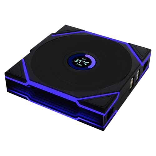 Lian Li UNI Fan TL LCD Wireless 120-Single Pack-2.4 GHz Wireless Signal ARGB Fan-Infinity Mirror-Daisy-Chain -Customizable Lighting Effects-Controller NOT Included & Required - Black (12TLLCD1W1B) - Image 1