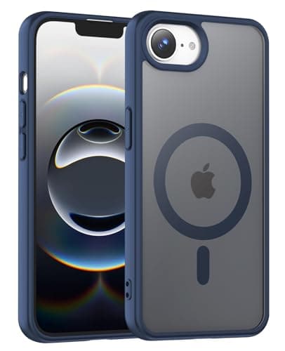 Temdan for iPhone 16e Case[Compatible with MagSafe] [Military-Grade Drop Protection] [Anti-Fingerprint] [Anti-Scratch] Slim Silky-Soft Touch Translucent Matte Sleeve Case 6.1 inch, Blue - Image 1