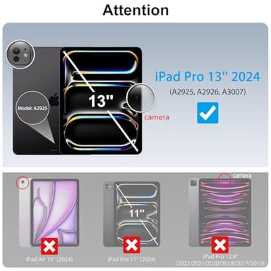 SPARIN Screen Protector for iPad Pro 13 inch M4 7th Generation(2024 Released), 2 Pack HD Clear 9H Tempered Glass Film with Face ID & Apple Pencil Pro Compatible, High Sensitivity Case Friendly - Image 3