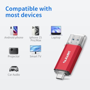 Thkailar 1TB USB C Flash Drive for MacBook and Android Phones,Thumb Drive with USB A and USB C for PC,Laptop,Portable External Storage for Pictures,Videos and Music - Image 5
