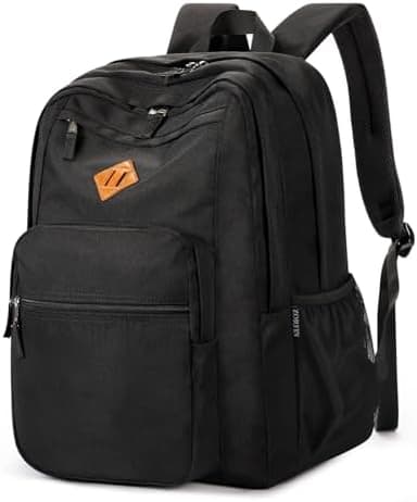 ZORFIN 26L Black Backpack for College, and Travel: Water Resistant Bookbag - Image 2