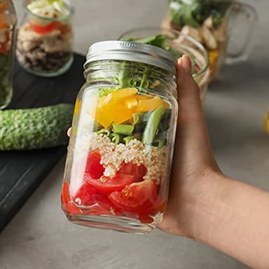 CycleMore 20 Pcs 12oz Glass Mason Jars With Silver Separable Lids, 350ml Round Canning Jars for Honey, Jam, Herb, Wedding Favor, Kitchen Storage Wide Mouth Bottles for Crafts, Meal Prep - Image 4