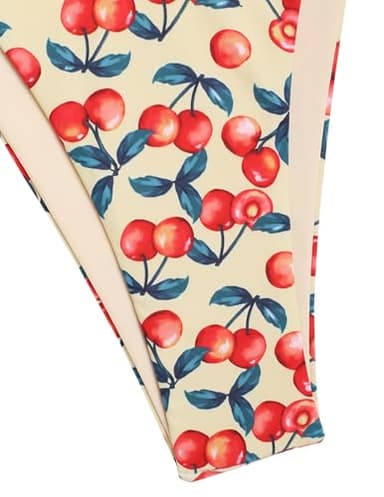 ZAFUL Womens Bikini Swimsuits Underwire Two Piece Bathing Suit Fruit Printing Bikini Sets Sexy Swimwear Cherry M - Image 4