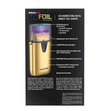BaBylissPRO Gold UV-Disinfecting Single Foil Shaver - Image 7