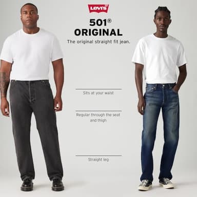 Levi's Men's 501 Original Fit Jeans (Also Available in Big & Tall), Medium Stonewash, 33W x 32L - Image 5
