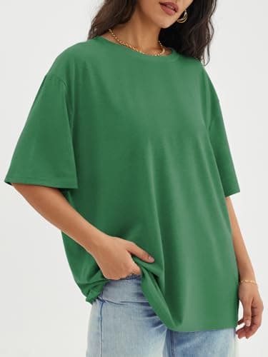 ATHMILE Womens Oversized T Shirts Loose Fit Crewneck Short Sleeve Tops Summer Casual Blouse Y2K 2025 Basic Tee Beach Forest - Image 4