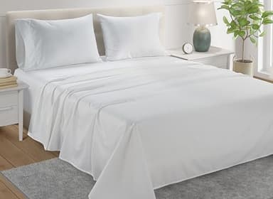 100% Egyptian Cotton Sheets Queen Size Bed Set, Deep Pocket Queen Sheet set, 800 Thread Count Cotton Bed Sheets, Naturally Cool Soft Breathable No Pill Elasticated Luxury White Bedding For All Seasons - Image 9