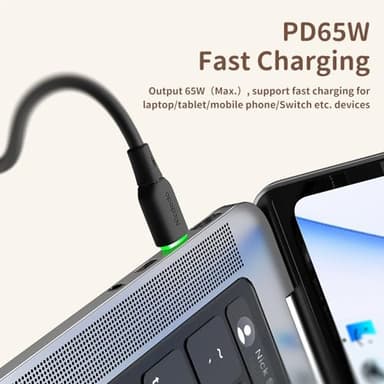 McDodo USB C to USB C Charger Cable PD 65W 4ft Type C Fast Charging Cord Soft Flow Material USBC Charger for iPhone 15/15 Pro/15 Plus/15 Pro Max,Galaxy S23 Ultra,iPad and More(Black) - Image 2