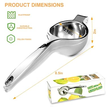 TEZZ Premium Lemon Squeezer, Large Heavy Duty Handhelp Juicer for Lemon, Metal Hand Press Citrus Juicer, Lime Squeezer Bar Tool, Manual Citrus Press - Image 6