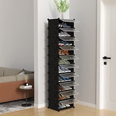 HOMIDEC Shoe Storage, 10-Tier Shoe Rack Organizer for Closet 20 Pair Narrow Shoes Shelf Cabinet for Entryway, Bedroom and Hallway - Image 3