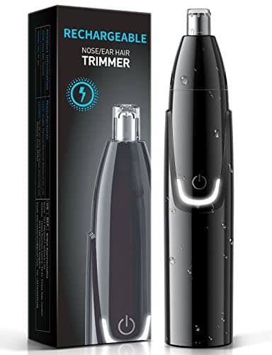 Rechargeable Ear and Nose Hair Trimmer - 2025 Professional Painless Eyebrow & Facial Hair Trimmer for Men Women, Powerful Motor and Dual-Edge Blades for Smoother Cutting Black - Image 1