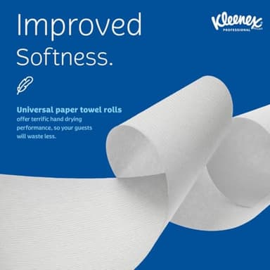 Kleenex Professional Universal Hard Roll Paper Towels, Bulk (50606), Hardwound 1.75' Core, Premium Absorbency Pockets, White (6 Rolls at 600' Each, 3,600'/Case) - Image 4