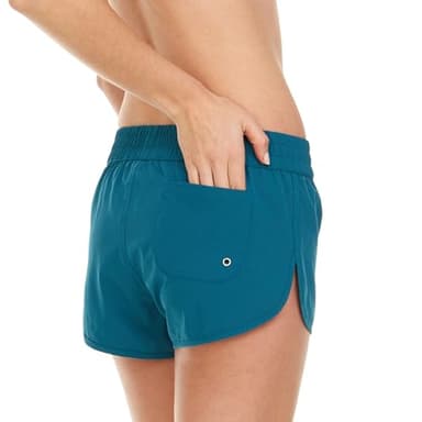 Hurley 3" Swim Board Shorts for Women, Swim Shorts Women, Swimming Bottoms Emerald - Image 4