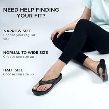 AEROTHOTIC Women's Comfortable Orthotic Flip-Flops Sandal (US Women 9, Crystal Black) - Image 3