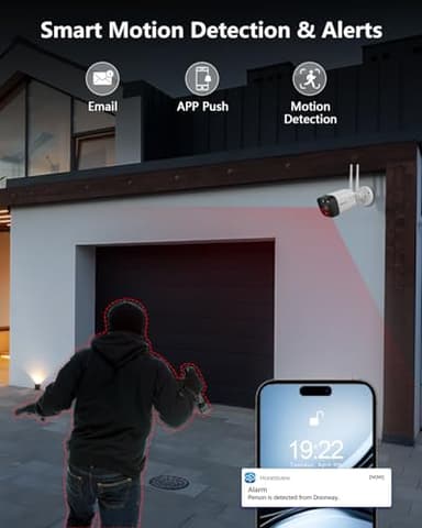 2-Way Audio & PIR Detection Dual Antennas Outdoor Wireless Security Camera System 5.5MP Wi-Fi Video Surveillance DVR System - Image 7