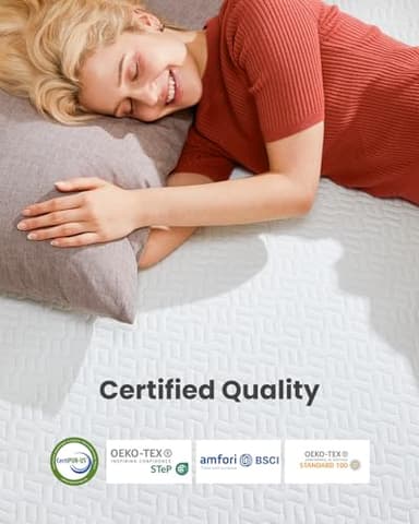 Dreamsmith Twin Mattress Topper - 4 Inch Cooling Gel Memory Foam Mattress Pad for Pressure Relief, Bed Topper with Removable Washable Soft Cover Non-Slip, CertiPUR-US & Oeko-Tex Certified - Image 4