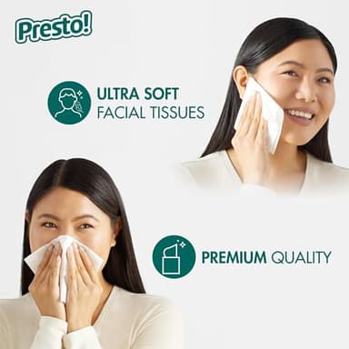 Amazon Brand - Presto! Ultra-Soft 3-Ply Premium Facial Tissues, 1188 Count (18 Packs of 66), (Packaging May Vary) - Image 5