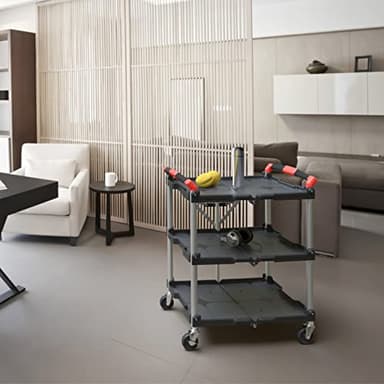 Olympia Tools 410-007 Pack-N-Roll 150 lbs Folding Collapsible Service Cart, Black/Red - Image 8