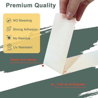 EFOK 10 Pack Masking Tape 2 Inch Wide Bulk, 2025 Upgrade White Painters Tape Anti-UV General Purpose, 1.88 Inch × 55 Yards Total 550 Yards - Image 6