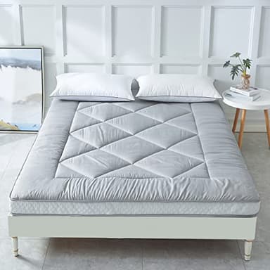 Heimorn Japanese Futon Mattress, Thick Foldable & Portable Sleeping Mattress with Dust-Proof Cover, Gray Full - Image 9