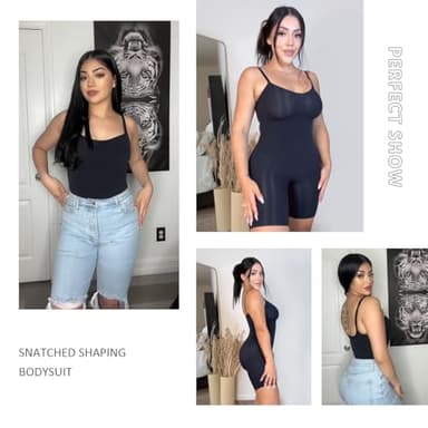 FeelinGirl Seamless Bodysuit Shapewear Hip Enhancer High Waist Body Shaper Full Body Slimming Faja Khaki Beige M/L - Image 7