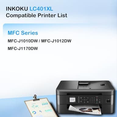 INKOKU LC401XL Compatible for Brother LC401 Ink Cartridges High Yield Work with Brother MFC-J1010DW MFC-J1012DW MFC-J1170DW Printer (Black Cyan Magenta Yellow, 4 XL Combo Pack) - Image 2