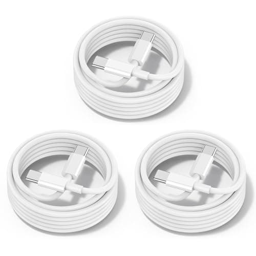 chcela 60W USB C to USB C Cable [3Pack] iPhone 17 16 15 Fast Charging Cable,6ft Long USB-C to USBC Power Cord for iPhone 17 Air/16/15 Pro Plus Pro Max,MacBook Pro Air/iPad Pro 12.9/11,AirPods 4(White) - Image 1