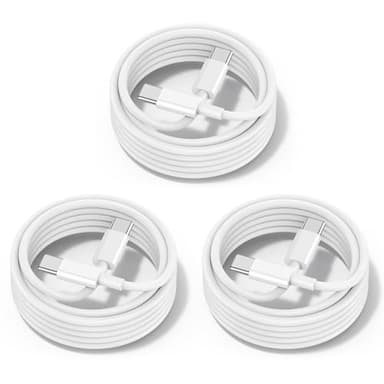 chcela 60W USB C to USB C Cable [3Pack] iPhone 17 16 15 Fast Charging Cable,6ft Long USB-C to USBC Power Cord for iPhone 17 Air/16/15 Pro Plus Pro Max,MacBook Pro Air/iPad Pro 12.9/11,AirPods 4(White) - Image 1