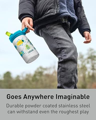 CamelBak Eddy+ Kids Bite Valve Straw Insulated Stainless Steel Water Bottle Flowerchild Sloth, 12oz - Image 3