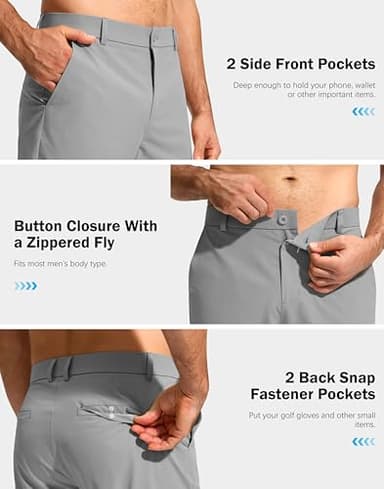 G Gradual Mens Golf Pants Stretch Dress Casual Pants 30"/32"/34" Lightweight Work Travel Slacks for Men with 4 Pockets(Light Grey,L30.W34) - Image 5