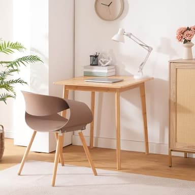 HOOBRO Bamboo Dining Table, Square Dining Table for 2, 27.6" Kitchen Table for Small Space, Writing Table, Easy to Assemble, for Dining Room, Living Room, Office, Kitchen, Natural YL70CZ01G1 - Image 5